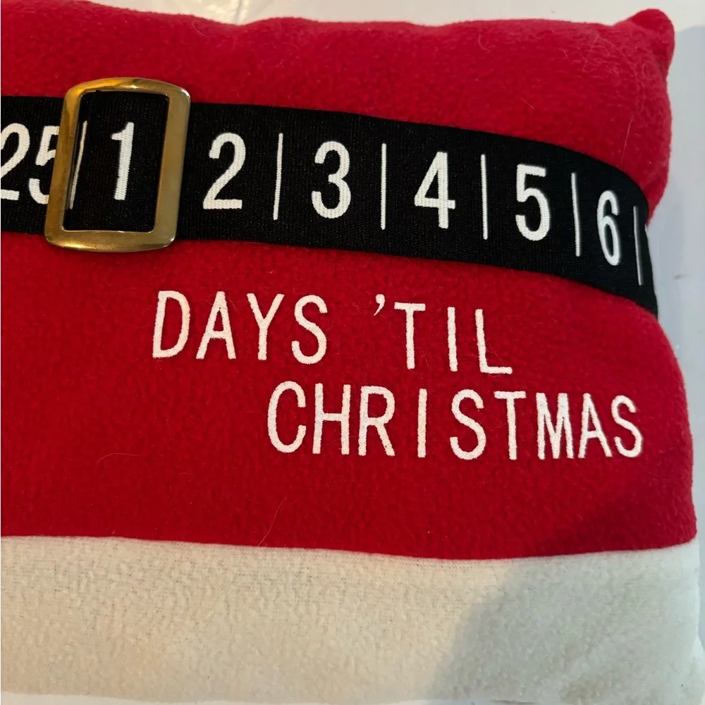 Days ‘Til Christmas Advent CHRISTMAS PILLOW